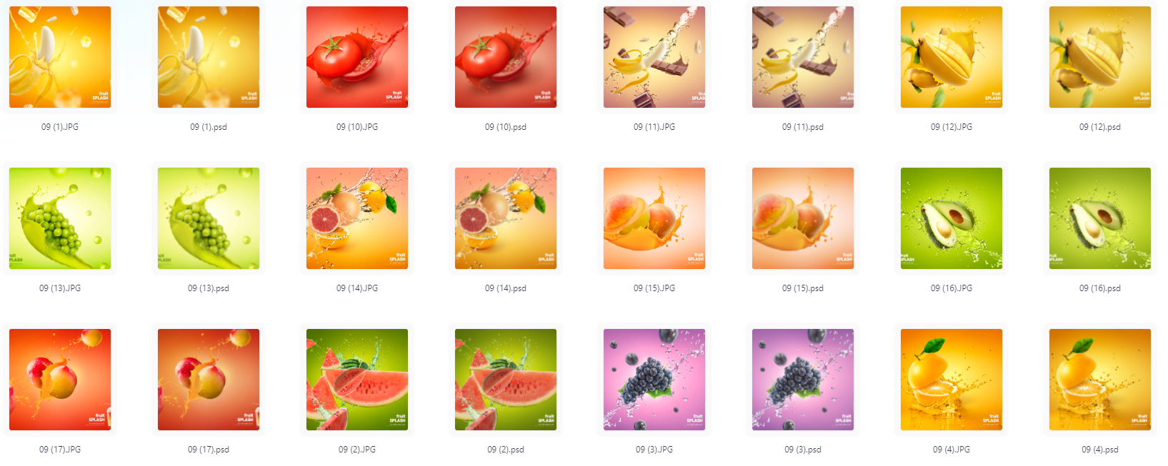 餐饮水果PS模版设计素材17款-网创小站