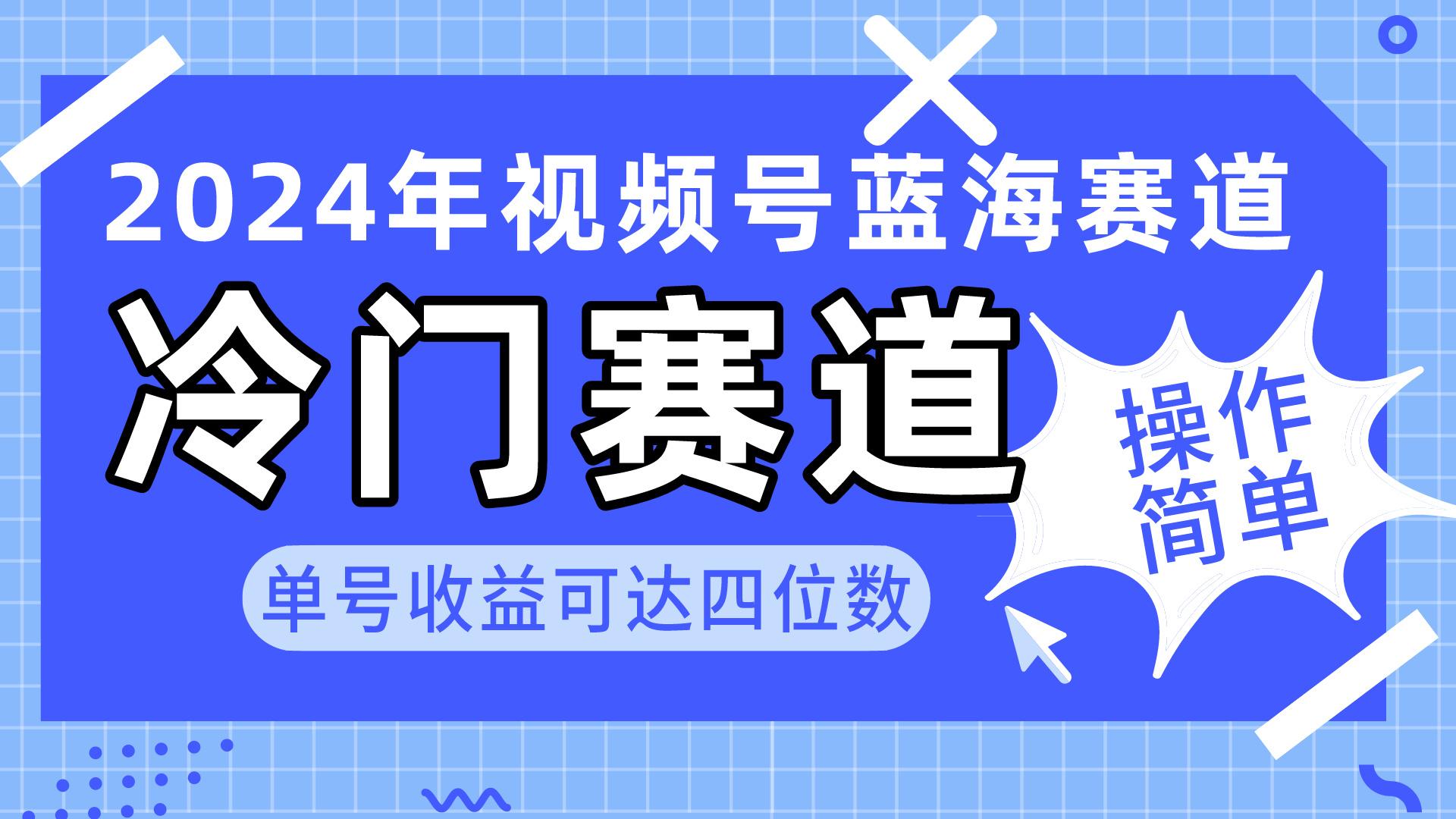 2024视频号冷门蓝海赛道，操作简单 单号收益可达四位数(教程+素材+工具-网创小站