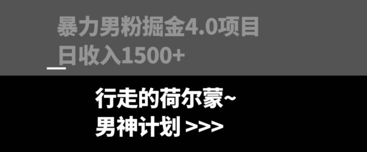 暴力男粉掘金4.0项目不违规不封号无脑复制单人操作日入1000+-网创小站