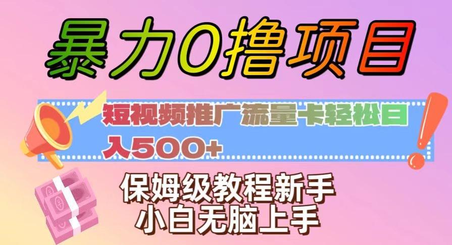 暴力0撸项目：短视频推广流量卡轻松日入500+，保姆级教程新手小白无脑上手【揭秘】-网创小站