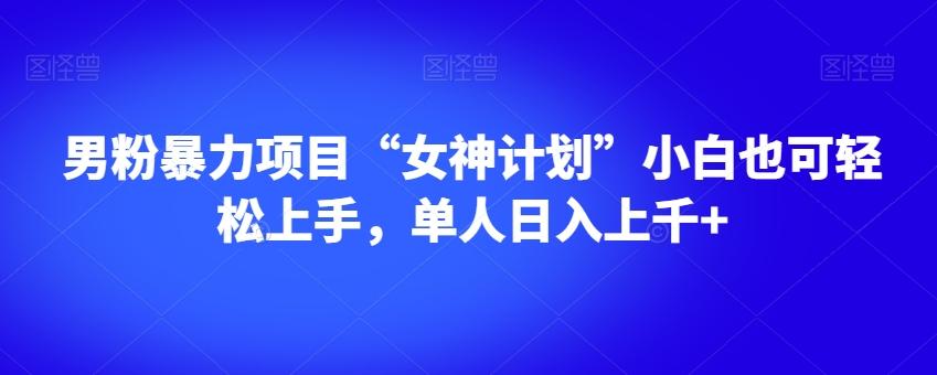男粉暴力项目“女神计划”小白也可轻松上手，单人日入上千+【揭秘】-网创小站