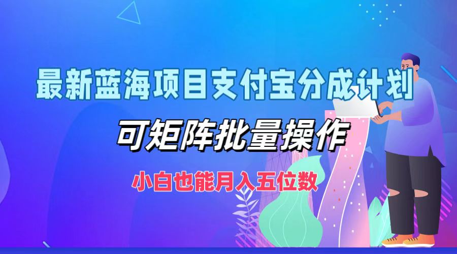 最新蓝海项目支付宝分成计划，可矩阵批量操作，小白也能月入五位数-网创小站