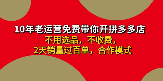 拼多多 最新合作开店日收4000+两天销量过百单，无学费、老运营代操作、…-网创小站