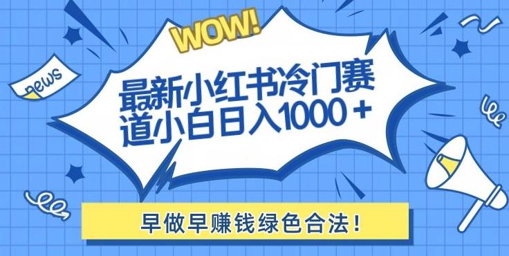 最新小红书冷门赛道日入1000+一部手机小白轻松-网创小站
