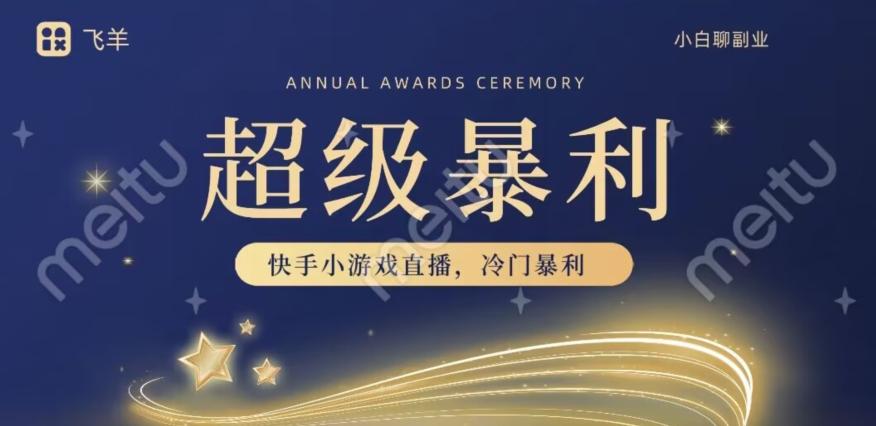 快手官方暴利冷门小游戏无人直播，小白一台电脑即可操作，轻松月入10w+-网创小站