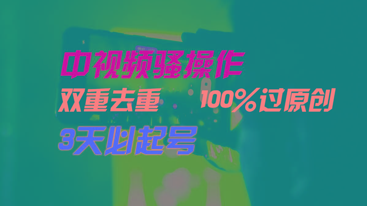 中视频骚操作，双重去重100%过原创，3天比必起号，简单无脑，月入3W+-网创小站
