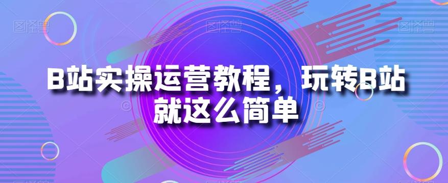 B站实操运营教程，玩转B站就这么简单-网创小站