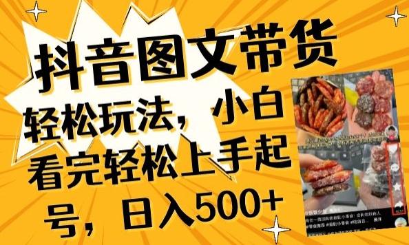 抖音图文带货已过时?那你不如仔细看看这个，小白看完轻松上手起号，日入500+不是梦【揭秘】-网创小站