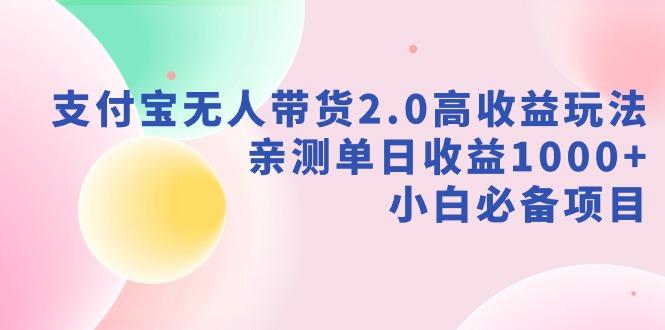 支付宝无人带货2.0高收益玩法，亲测单日收益1000+，小白必备项目-网创小站