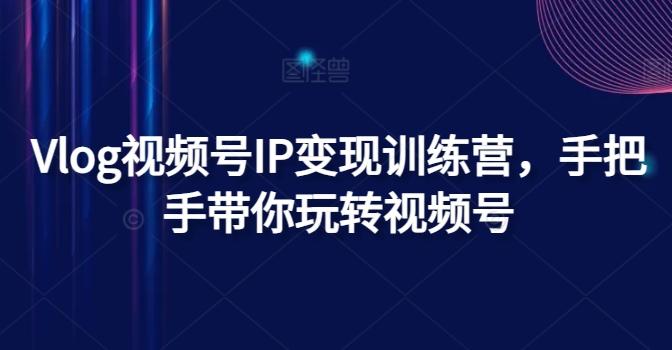 Vlog视频号IP变现训练营，手把手带你玩转视频号-网创小站
