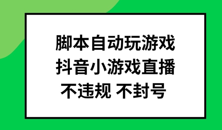 脚本自动玩游戏，抖音小游戏直播，不违规不封号可批量做【揭秘】-网创小站