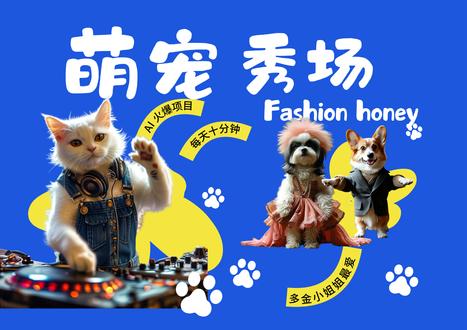 酷飒动物跳舞走秀 时尚喵FASHION汪 多金小姐姐最爱的 轻松月入破W-网创小站