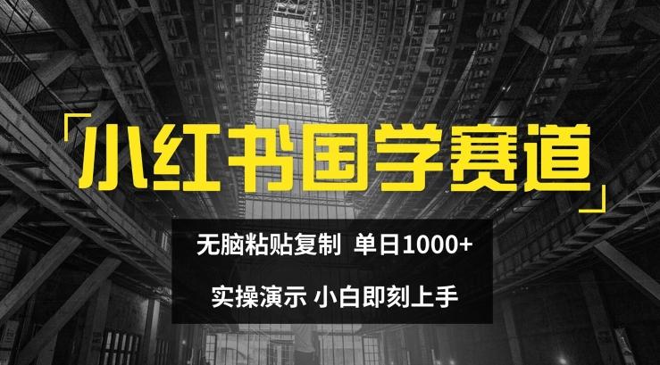 小红书国学赛道，无脑粘贴复制，单日1K，实操演示，小白即刻上手【揭秘】-网创小站