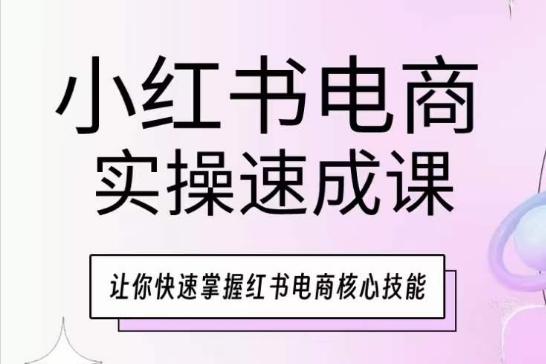 小红书电商实操速成课，让你快速掌握红书电商核心技能-网创小站