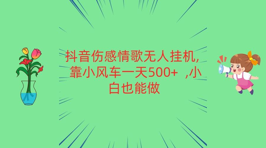 抖音伤感情歌无人挂机 靠小风车一天500+ 小白也能做-网创小站
