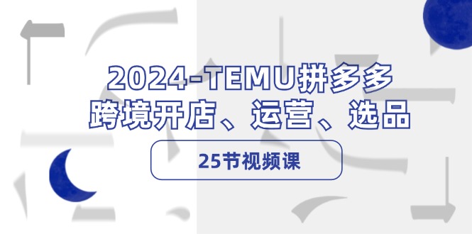 2024-TEMU拼多多·跨境开店、运营、选品(25节视频课-网创小站