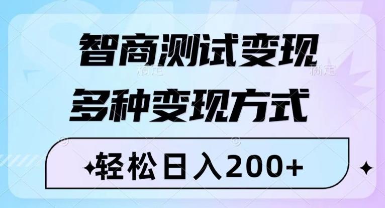 智商测试变现，轻松日入200+，几分钟一个视频，多种变现方式-网创小站