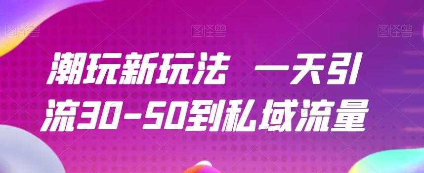 潮玩新玩法一天引流30-50到私域流量-网创小站