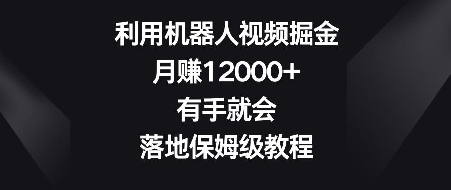 利用机器人视频掘金，月赚12000+，有手就会，落地保姆级教程【揭秘】-网创小站