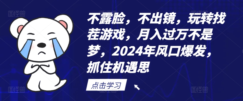 不露脸，不出镜，玩转找茬游戏，月入过万不是梦，2024年风口爆发，抓住机遇【揭秘】-网创小站
