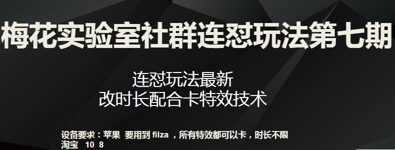 梅花实验室社群连怼玩法第七期，连怼玩法最新，改时长配合卡特效技术-网创小站