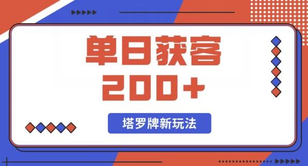 每日获客200+暴力塔罗牌玩法-网创小站