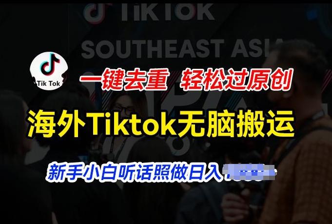 海外Tiktok短视频无脑搬运，一键去重轻松过原创，新手小白听话照做日入几张【揭秘】-网创小站
