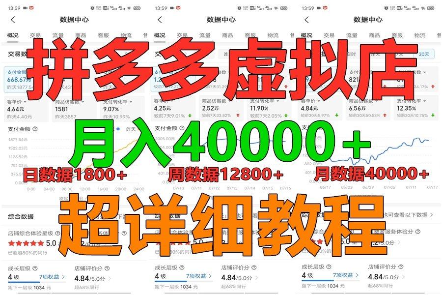 拼多多虚拟电商训练营月入40000+，全网最详细，你做你也行，暴利稳定长久-网创小站