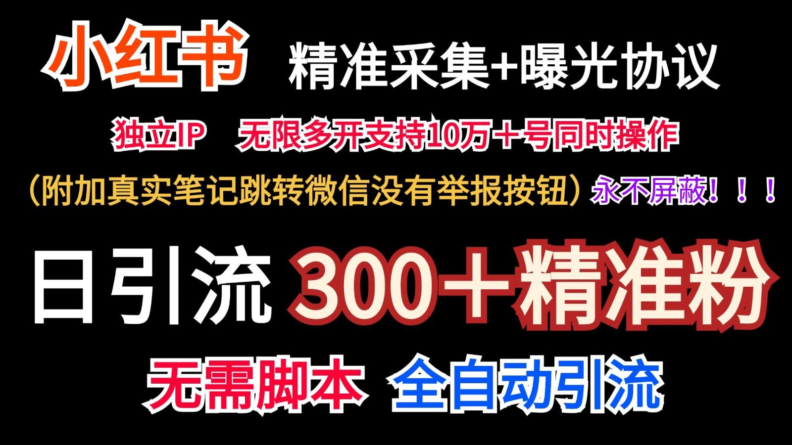 小红薯精准采集＋无限曝光＋真实笔记跳转微信，永不屏蔽(日引300＋精准粉)-网创小站