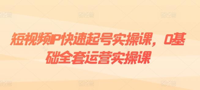 短视频IP快速起号实操课，0基础全套运营实操课，爆款内容设计+粉丝运营+内容变现-网创小站