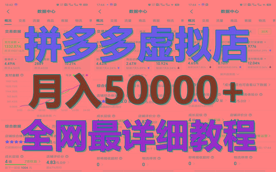 拼多多虚拟电商训练营月入50000+你也行，暴利稳定长久，副业首选-网创小站