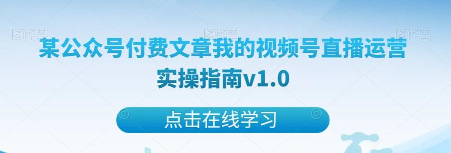 某公众号付费文章我的视频号直播运营实操指南v1.0-网创小站