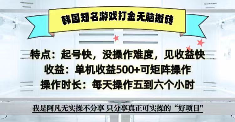 全网首发海外知名游戏打金无脑搬砖单机收益500+ 即做！即赚！当天见收益！-网创小站