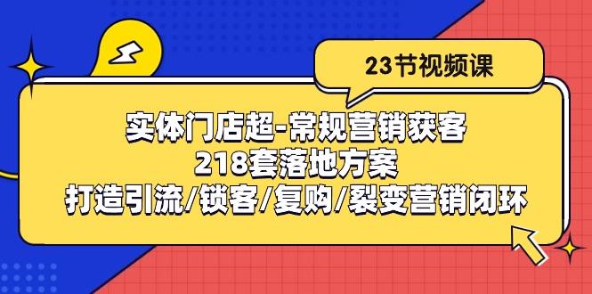 实体门店超-常规营销获客：218套落地方案/打造引流/锁客/复购/裂变营销-网创小站